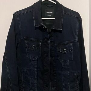 Jack & Jones Men's Dark Navy Blue Denim Jacket (Size S)